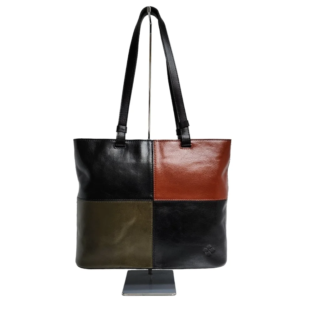 PATRICIA NASH LEATHER COLORBLOCK BRADEN TOTE